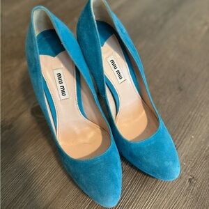 Miu Miu Blue Suede Women's Pumps